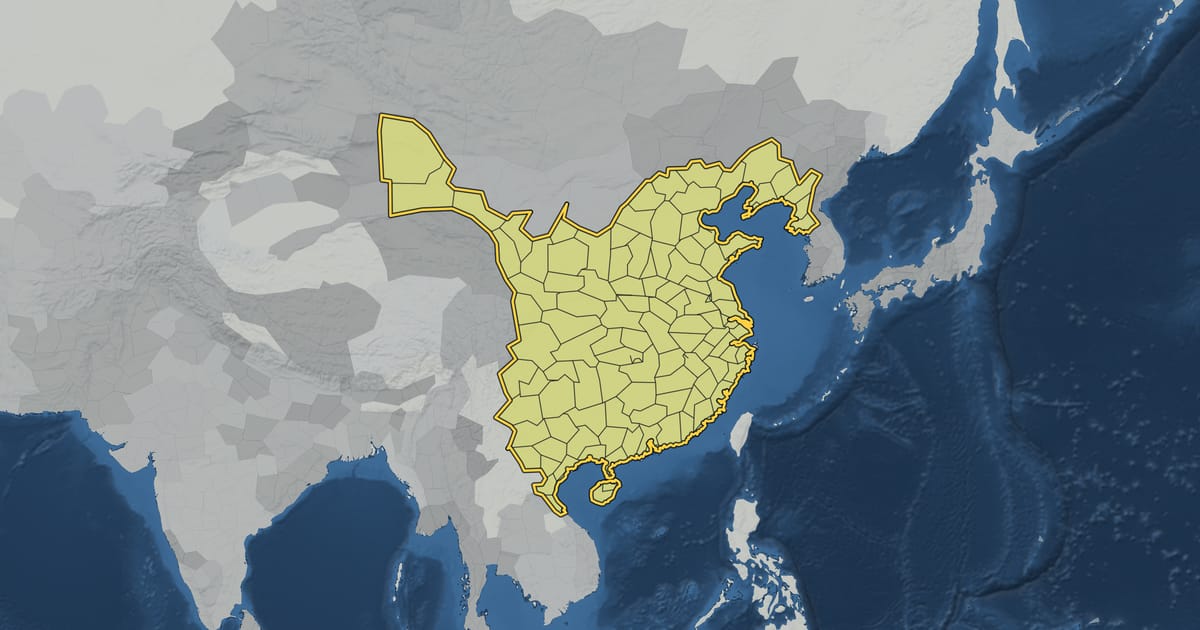 Map of the Han dynasty in AD 61, at its largest extent