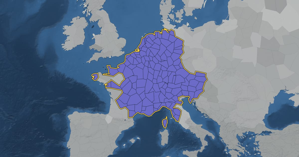 Map of the Kingdom of the Franks in AD 815, at its largest extent