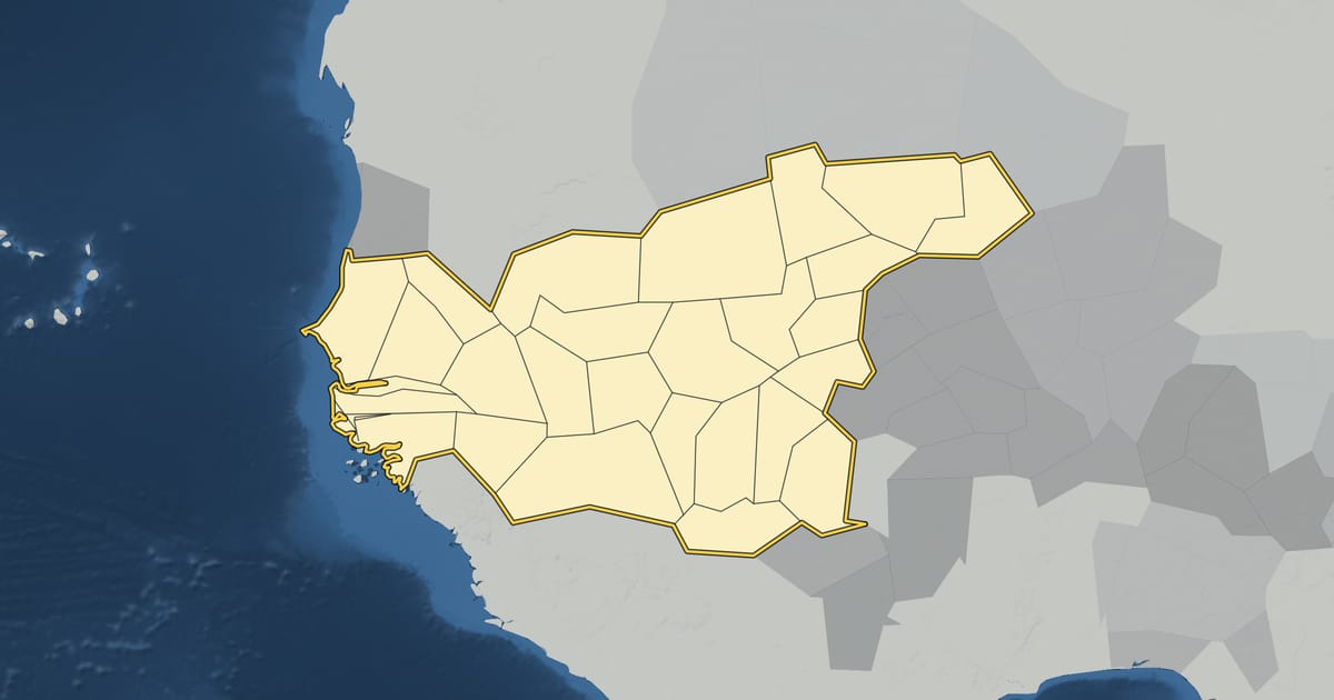 Map of the Mali Empire in 1325, at its largest extent