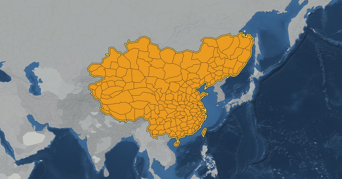 Map of the Qing dynasty in 1851, at its largest extent