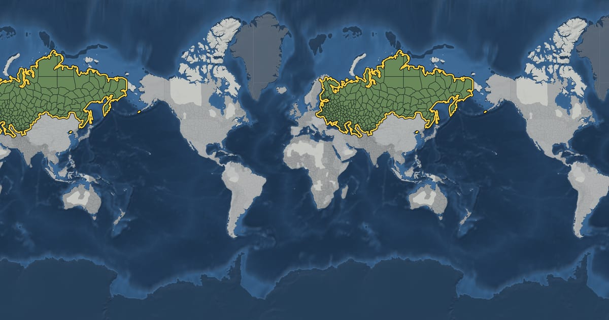 Map of Russia in 1900, at its largest extent