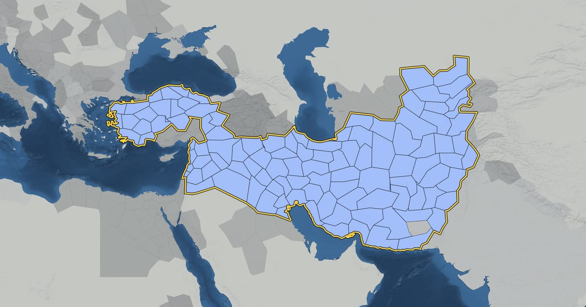 Map of the Seleucid Empire in 282 BC, at its largest extent